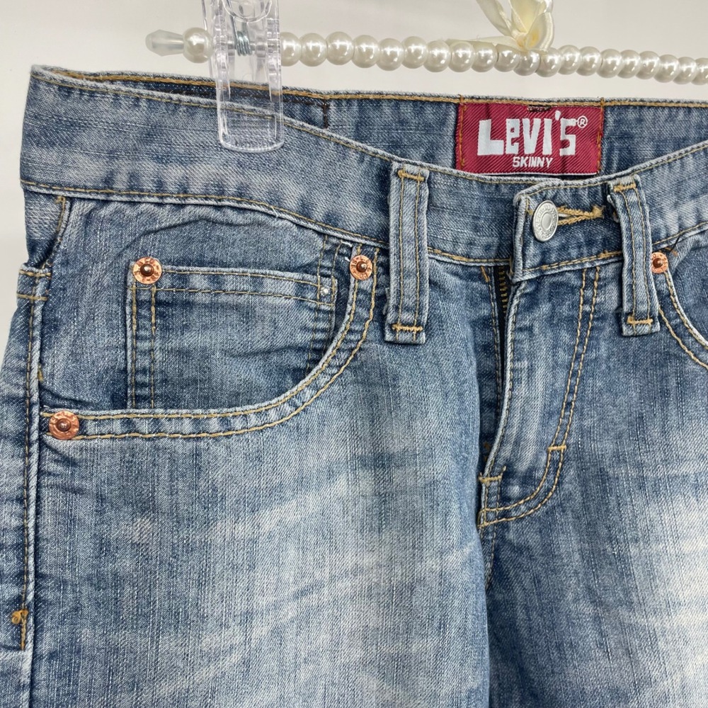 Levi Strauss 511 Skinny Jeans Mens W28 L32 Light‎ Wash Denim Pants - Picture 14 of 15